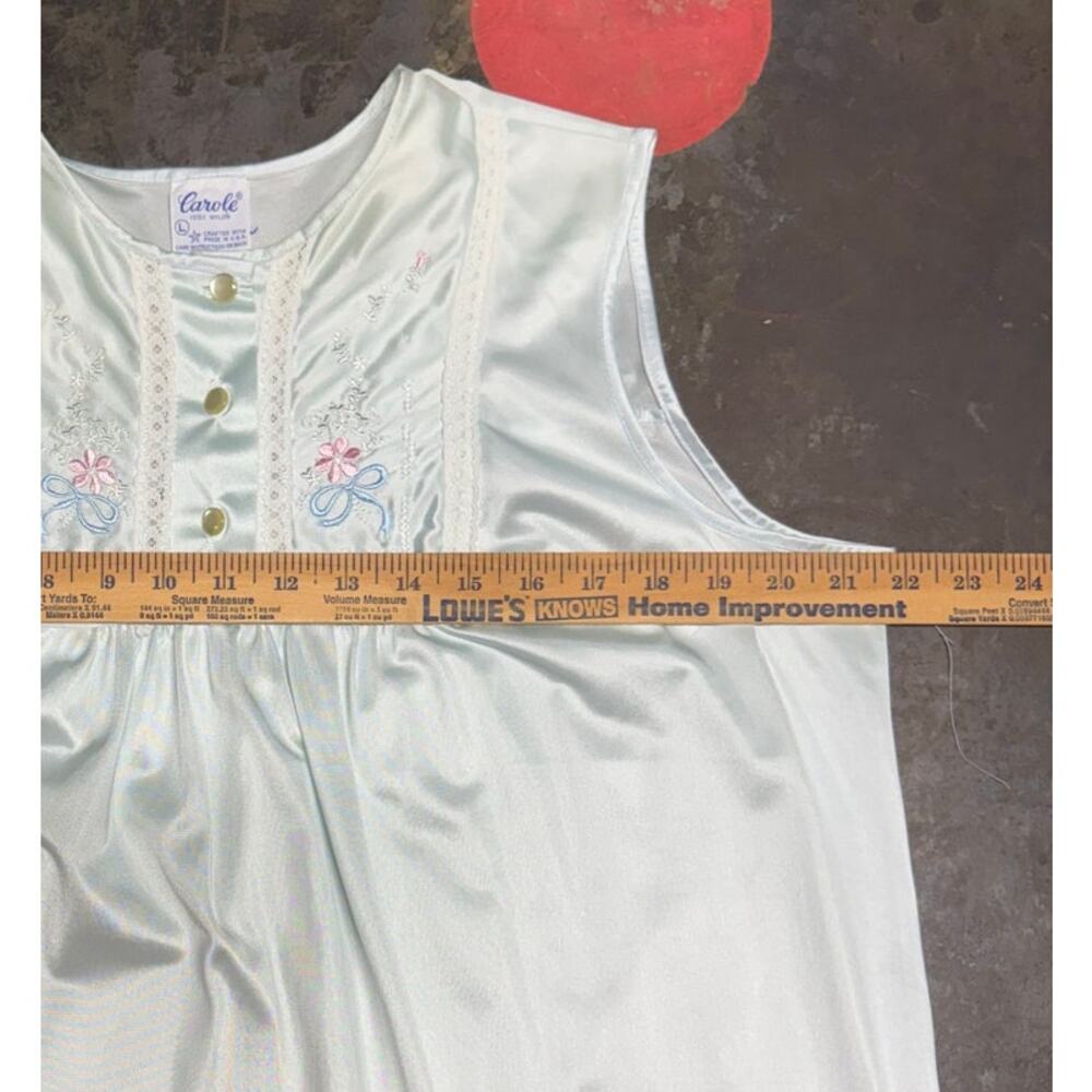 Vintage Slip Dress Lace Embroidered Floral Babydoll Romantic Coquette Nightie L - Picture 9 of 11